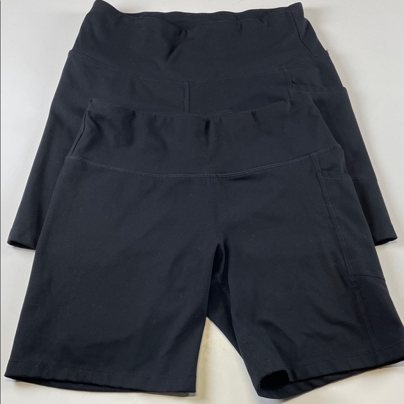 Dkny Pants - DKNY  Black Biker Shorts Women’s Medium High Rise Stretch Athletic Pockets